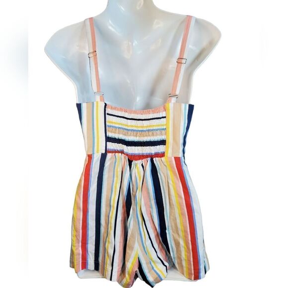 FOREVER 21 multi color striped romper S - Picture 2 of 7